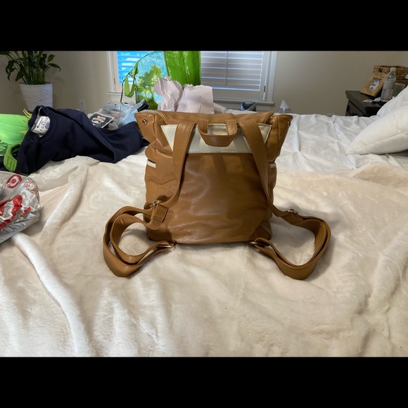 Leather two tone backpack - Picture 4 of 7